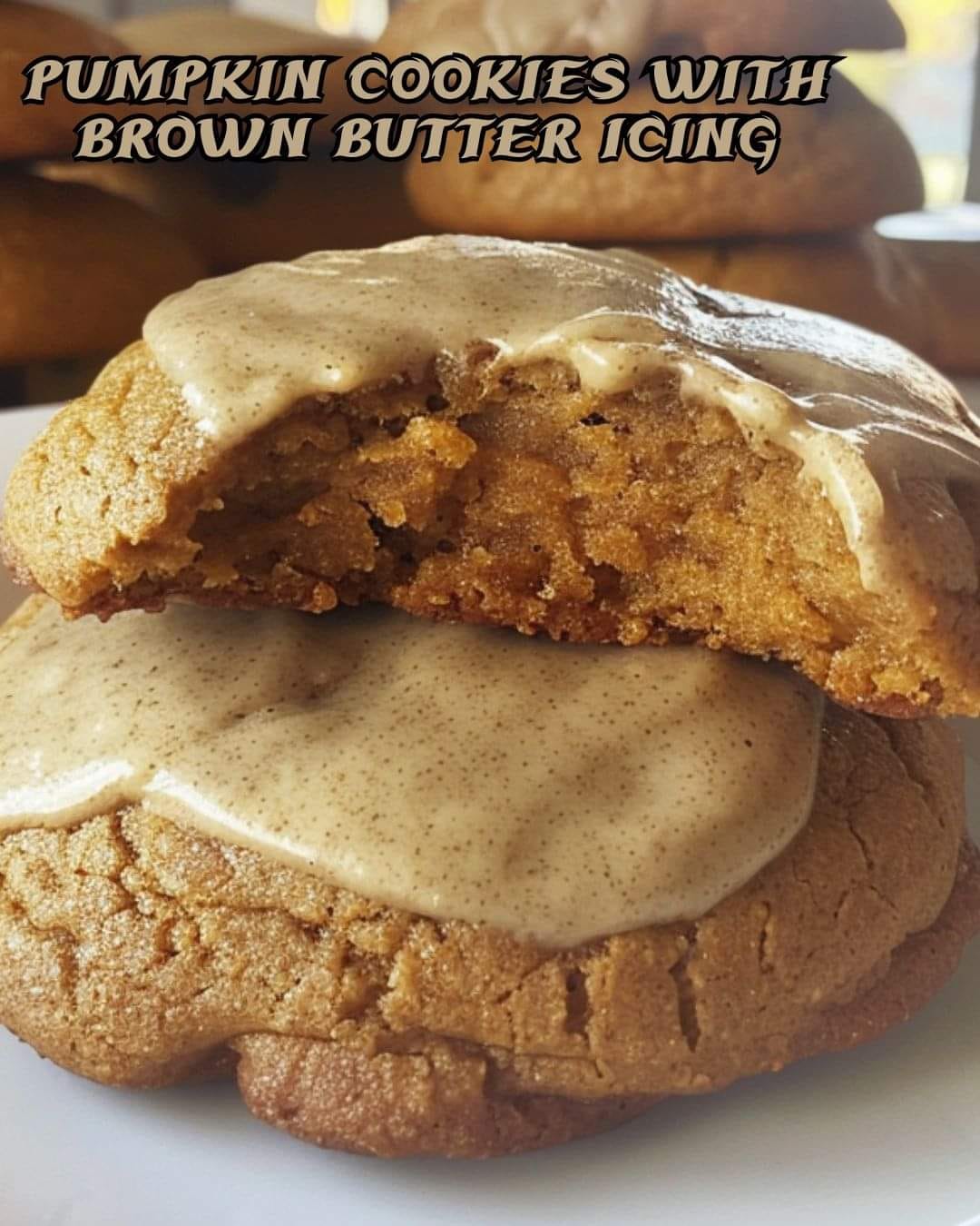 Pumpkin Coookies with Brown Frosting